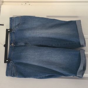 denim skimmer shorts